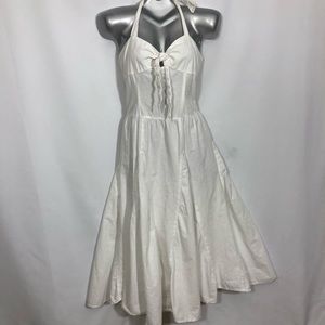 MIX NOUVEAU halter gathered waist bare back dress